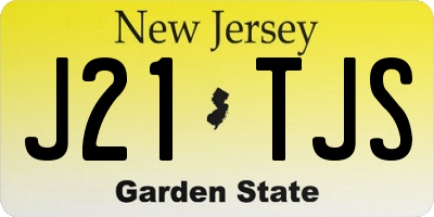 NJ license plate J21TJS