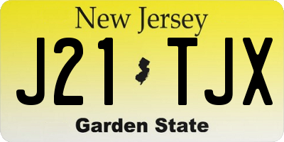 NJ license plate J21TJX
