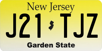 NJ license plate J21TJZ