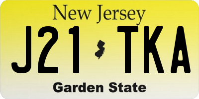NJ license plate J21TKA