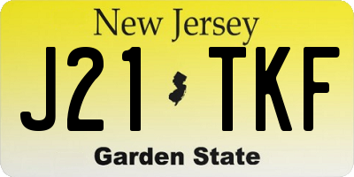 NJ license plate J21TKF