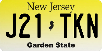 NJ license plate J21TKN