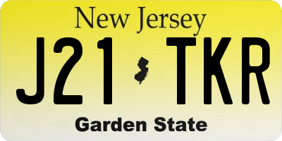 NJ license plate J21TKR