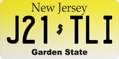 NJ license plate J21TLI