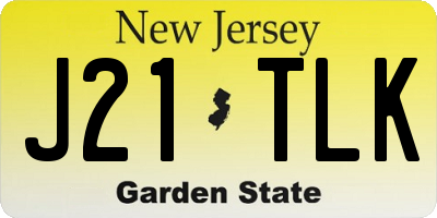 NJ license plate J21TLK