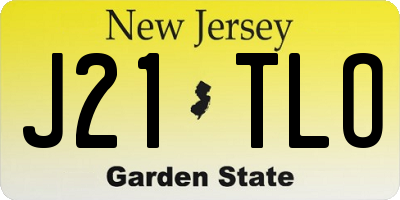 NJ license plate J21TLO