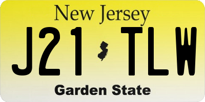 NJ license plate J21TLW