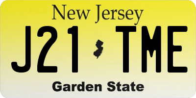 NJ license plate J21TME