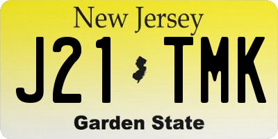 NJ license plate J21TMK