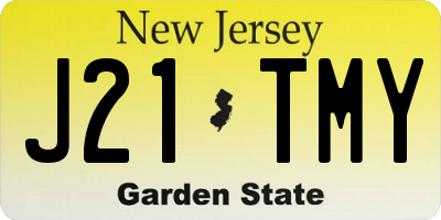 NJ license plate J21TMY