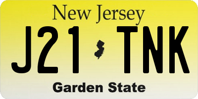 NJ license plate J21TNK