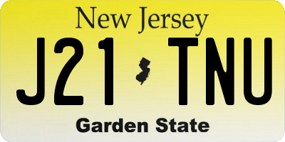 NJ license plate J21TNU