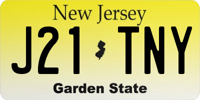 NJ license plate J21TNY
