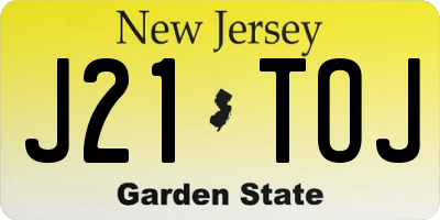 NJ license plate J21TOJ