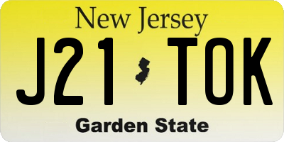 NJ license plate J21TOK