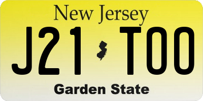 NJ license plate J21TOO