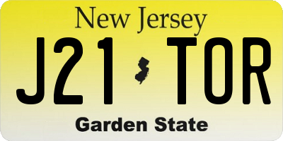 NJ license plate J21TOR