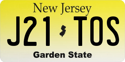 NJ license plate J21TOS
