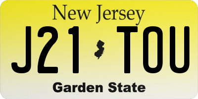 NJ license plate J21TOU