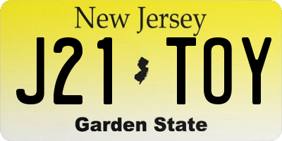 NJ license plate J21TOY