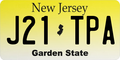 NJ license plate J21TPA