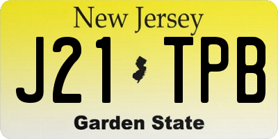 NJ license plate J21TPB