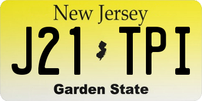 NJ license plate J21TPI