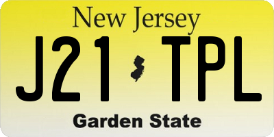 NJ license plate J21TPL