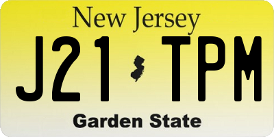NJ license plate J21TPM