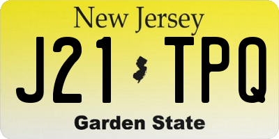 NJ license plate J21TPQ