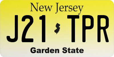 NJ license plate J21TPR