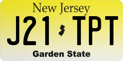 NJ license plate J21TPT