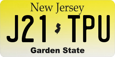 NJ license plate J21TPU