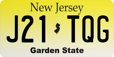 NJ license plate J21TQG
