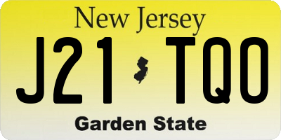 NJ license plate J21TQO