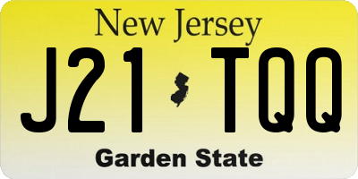 NJ license plate J21TQQ