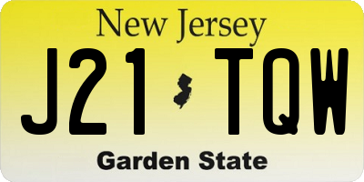 NJ license plate J21TQW