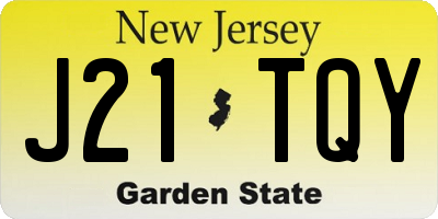 NJ license plate J21TQY