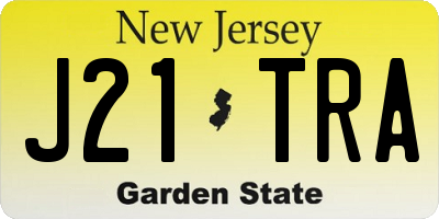 NJ license plate J21TRA