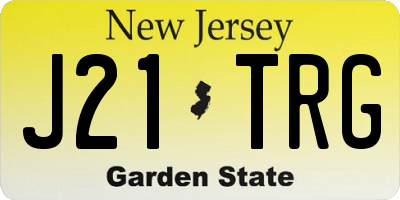 NJ license plate J21TRG