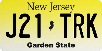 NJ license plate J21TRK