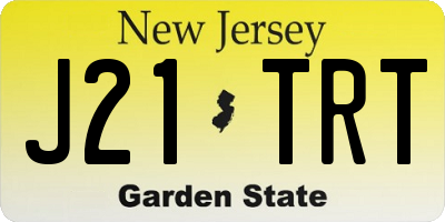 NJ license plate J21TRT