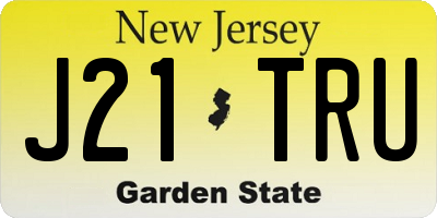 NJ license plate J21TRU