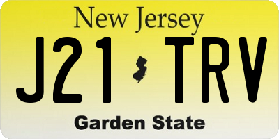 NJ license plate J21TRV