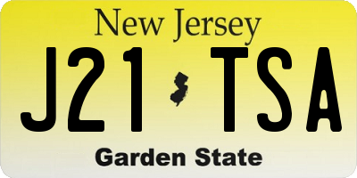NJ license plate J21TSA