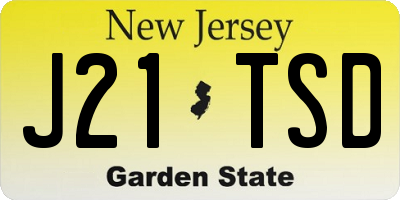 NJ license plate J21TSD
