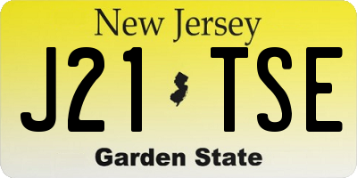 NJ license plate J21TSE