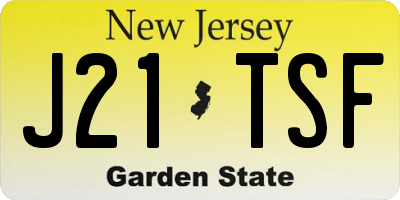 NJ license plate J21TSF