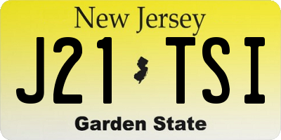 NJ license plate J21TSI