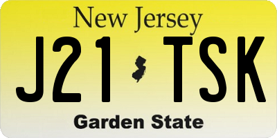 NJ license plate J21TSK